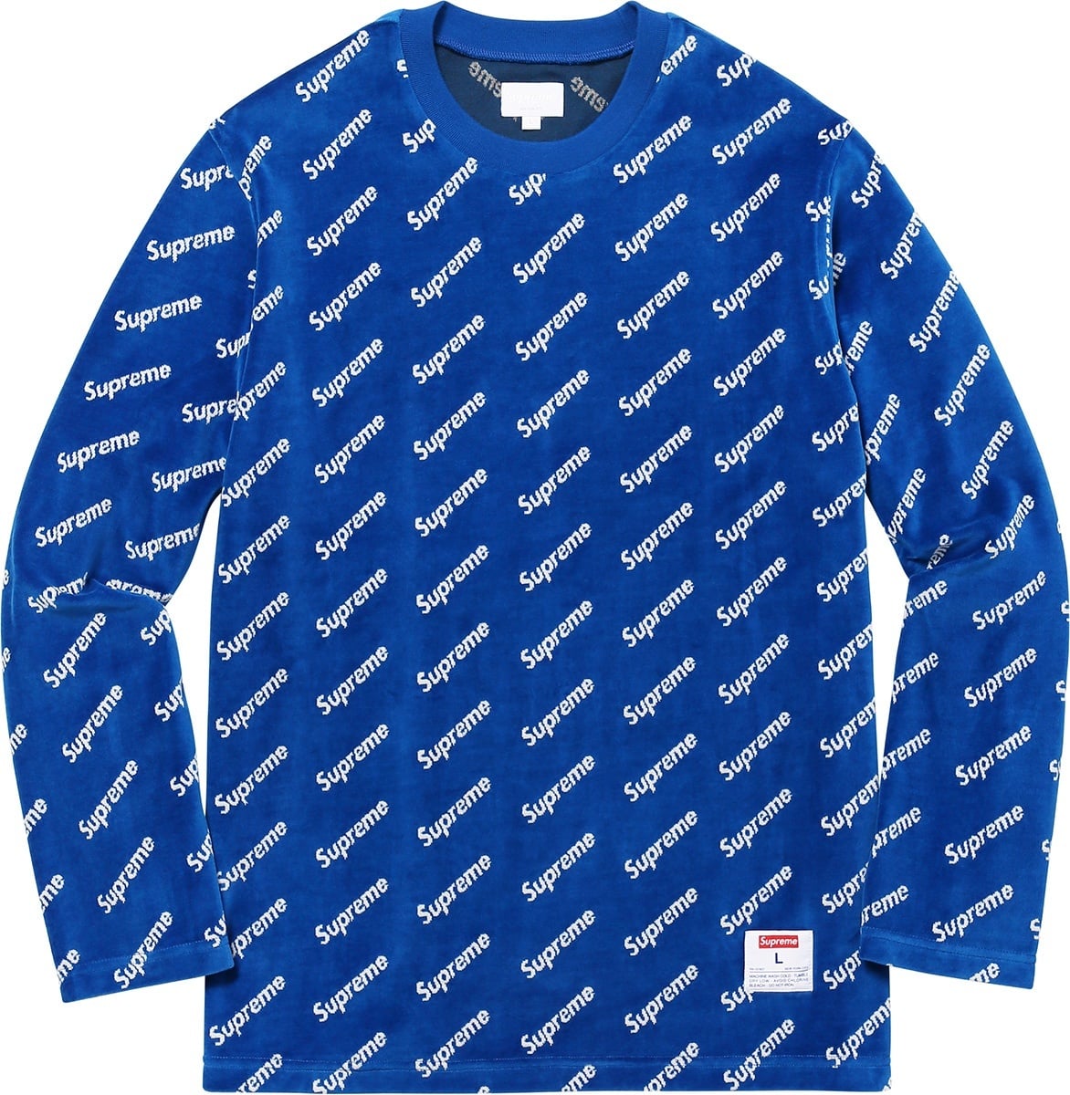 Velour Diagonal Logo L/S Top view 2